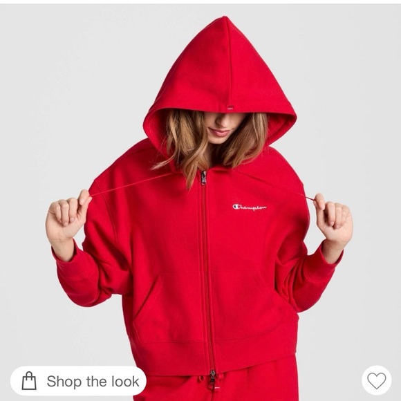 Champion two piece zip up hoodie and sweatpants set—red - Picture 4 of 6